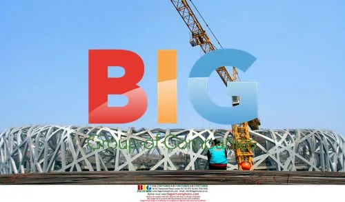 Workers Building State Studio "The Nest" for Beijing Olympics