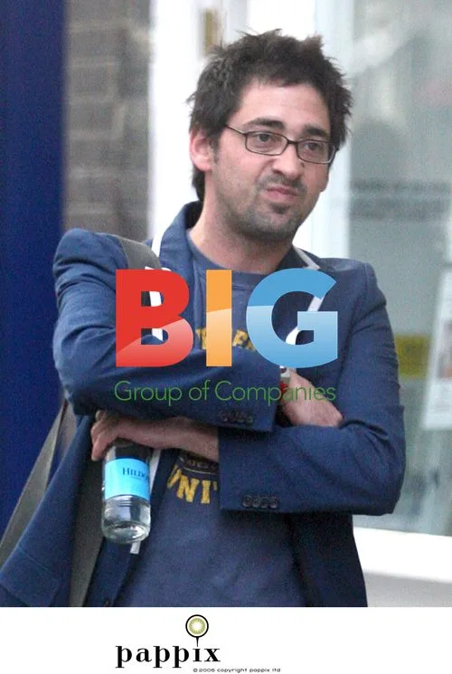 Colin Murray with friend in London