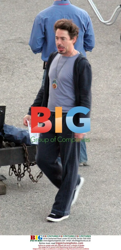 Robert Downey Jr. on 'Iron Man' set