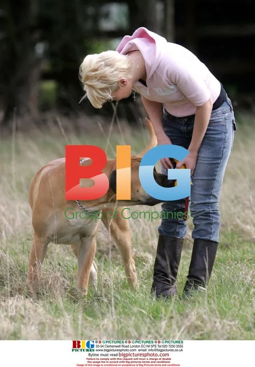 Jo O'Meara Enjoys Time with Dog