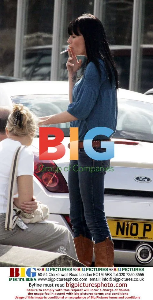 Lucy Parteger Takes Smoke Break at Emmerdale Studios