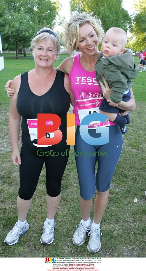 Nell McAndrew and son at Cancer Research UK event