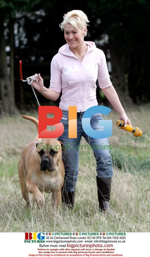 Jo O'Meara With Dog After Celebrity Big Brother