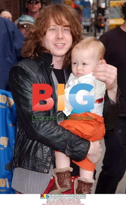 Ben Kweller and son at 'Letterman'