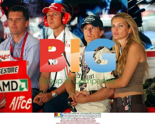 Schumacher, Gibernau, and Esther Canadas at F1 training