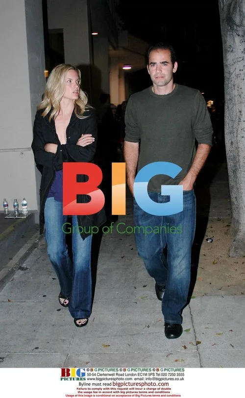 Pete Sampras and Bridgette Wilson walk in LA