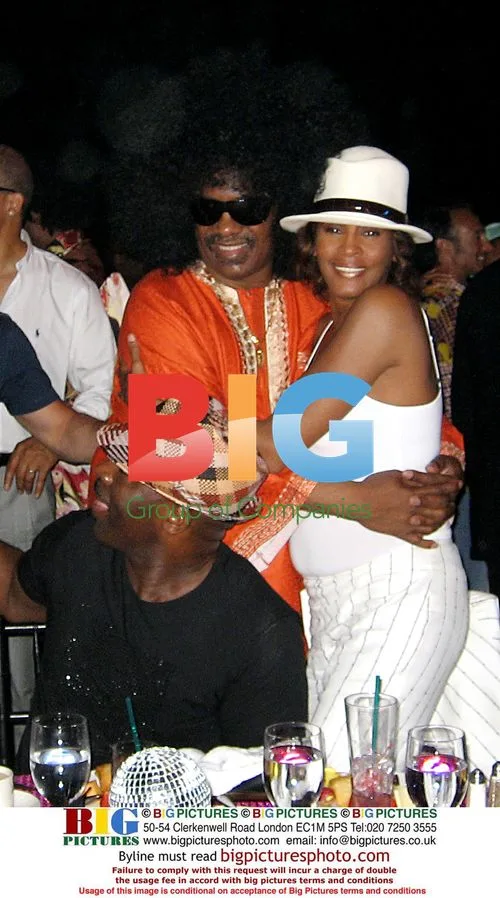 Stevie Wonder & Whitney Houston Attend 70s Party