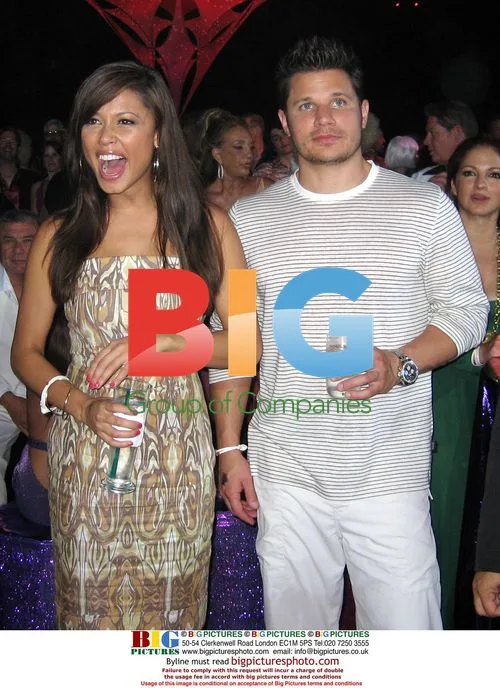 Vanessa Minillo and Nick Lachey at Silly 70's Party