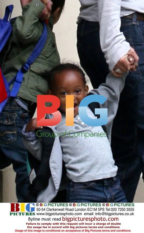 Brad Pitt with Kids Leaving Film Set in Prague