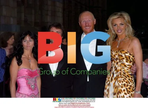 Richard Hammond, John Caudwell and wife at Bedrock Ball