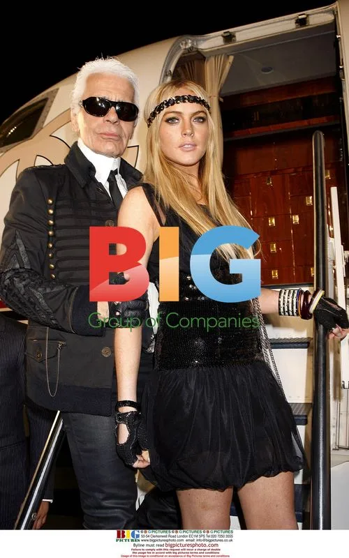 Karl Lagerfield and Lindsay Lohan at Chanel Cruise Show