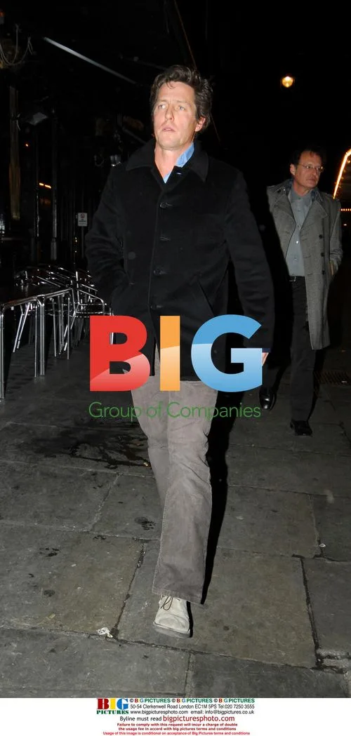 Hugh Grant and Friends Leave Restaurant