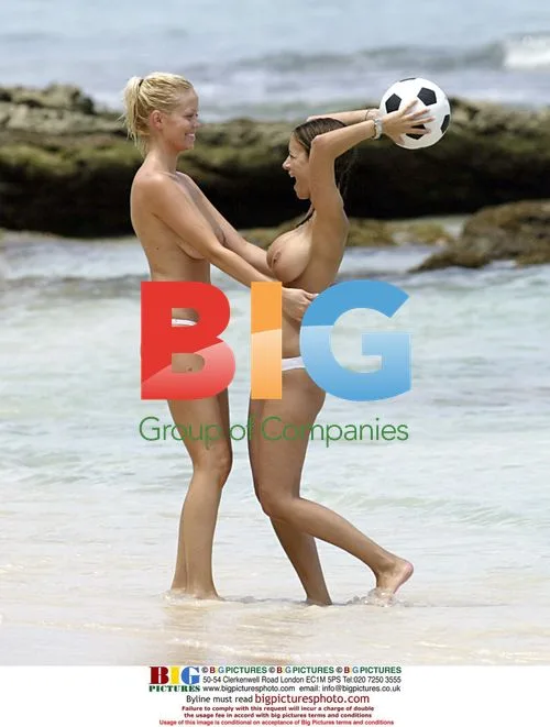 Models Play Football in Caribbean