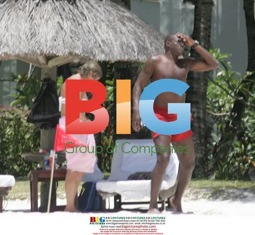 Marcel Desailly and wife in Mauritius