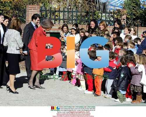 Queen Sofia and Rumania President's Wife Visit School