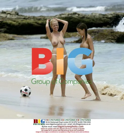 Celebrity Models Play Football in Caribbean