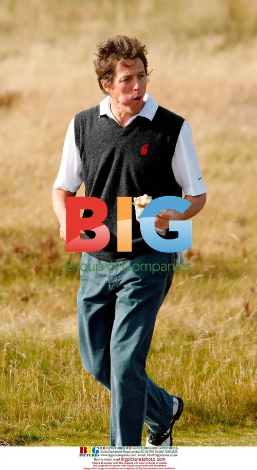 Hugh Grant Plays Golf at Dunhill Links
