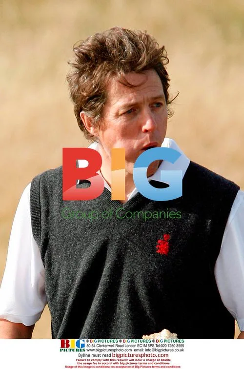 Hugh Grant plays golf at Dunhill Links Championship