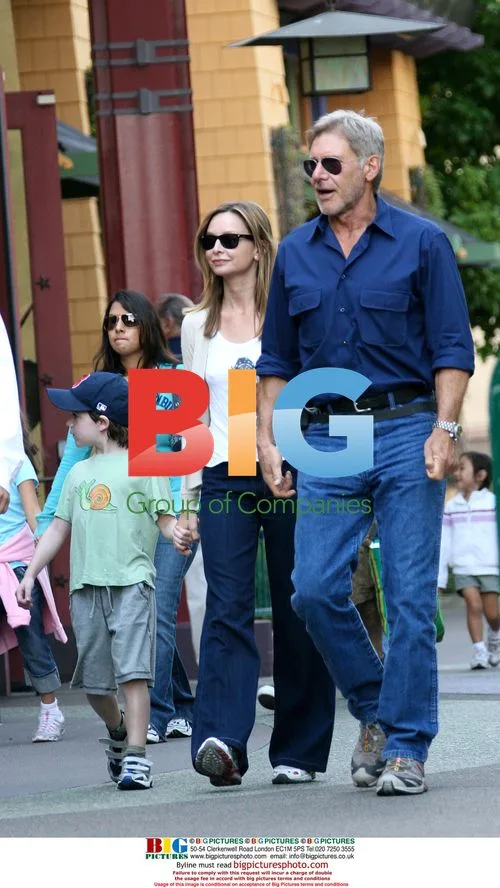 Harrison Ford with Calista Flockhart and son at Disneyland