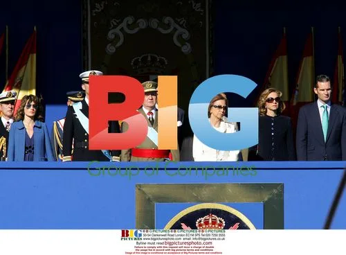 Spanish Royal Family at National Holiday Parade