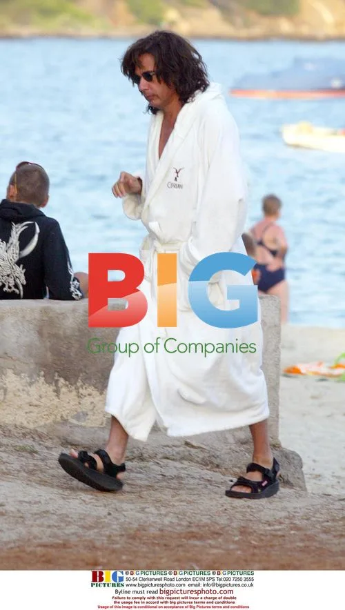 Jean-Michel Jarre on beach in Saint-Tropez