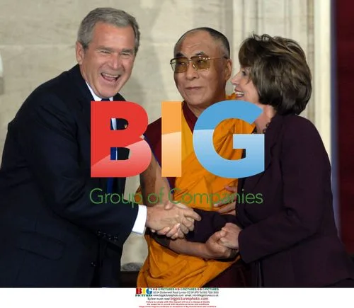 Bush Greets Pelosi During Dalai Lama's Congressional Gold Medal Ceremony