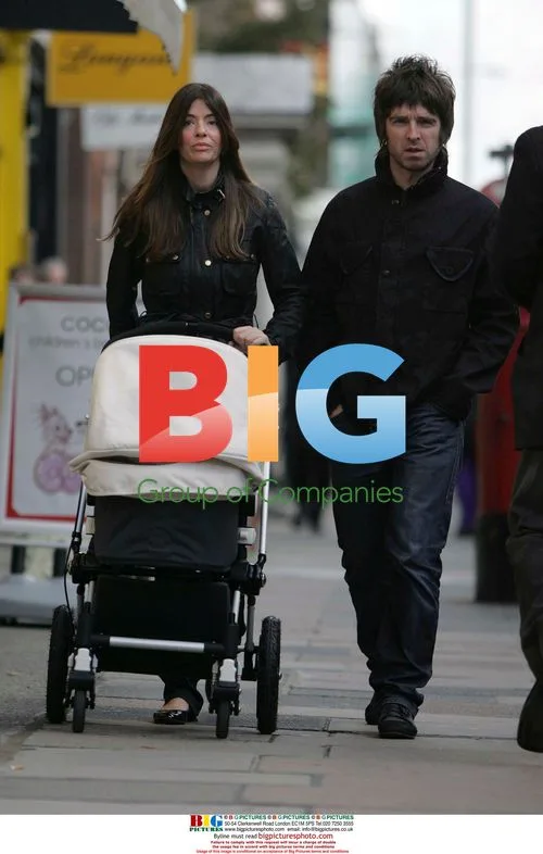 Noel Gallagher out for a walk with family