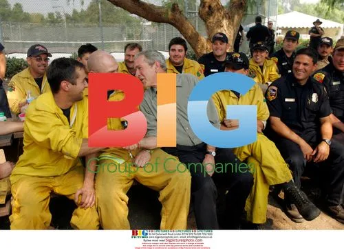 President Bush Meets Firefighters in Escondido, CA