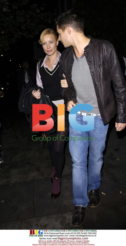 Denise Van Outen and Christopher Parker leaving party
