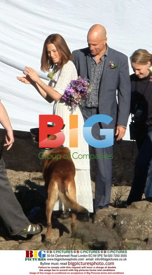 Jennifer Aniston and Woody Harrelson film wedding scene