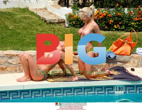 Blonde models sun-soaking in Caribbean
