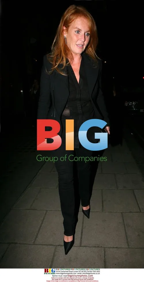 Duchess of York Sara Ferguson leaving restaurant
