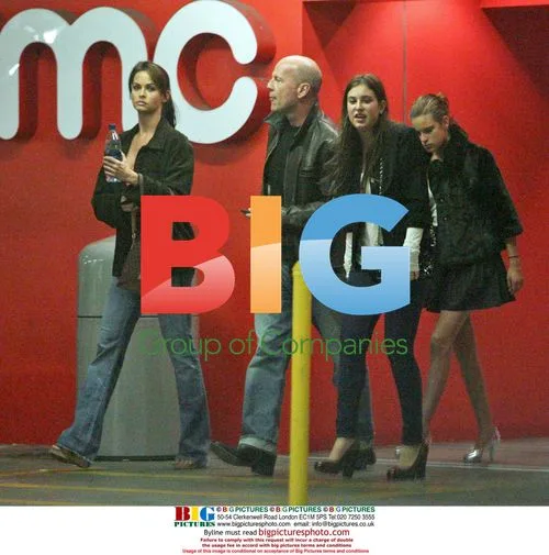 Bruce Willis with Girlfriend and Daughters