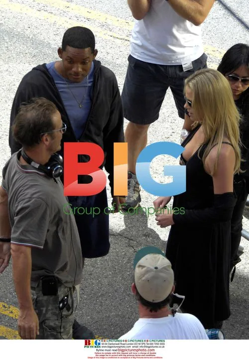 Charlize Theron and Will Smith on set of "Hancock"