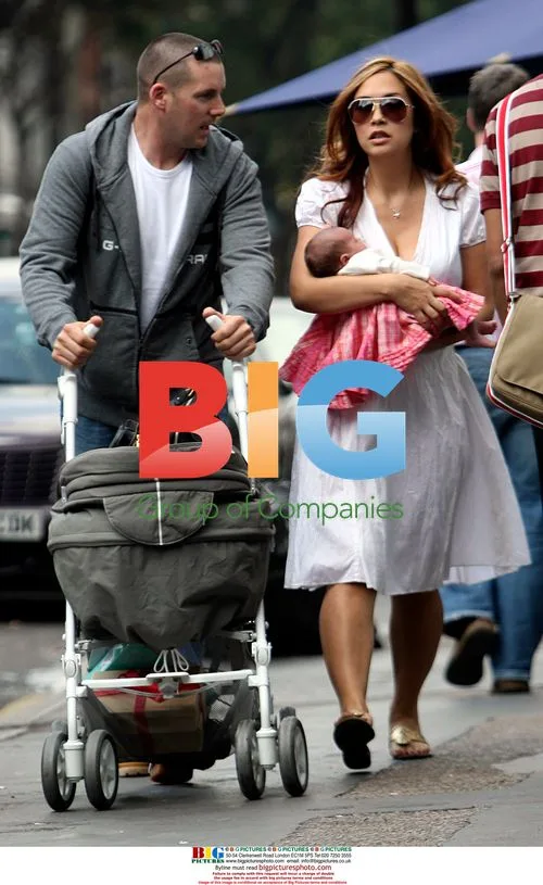 Myleene Klass takes baby Ava for a walk