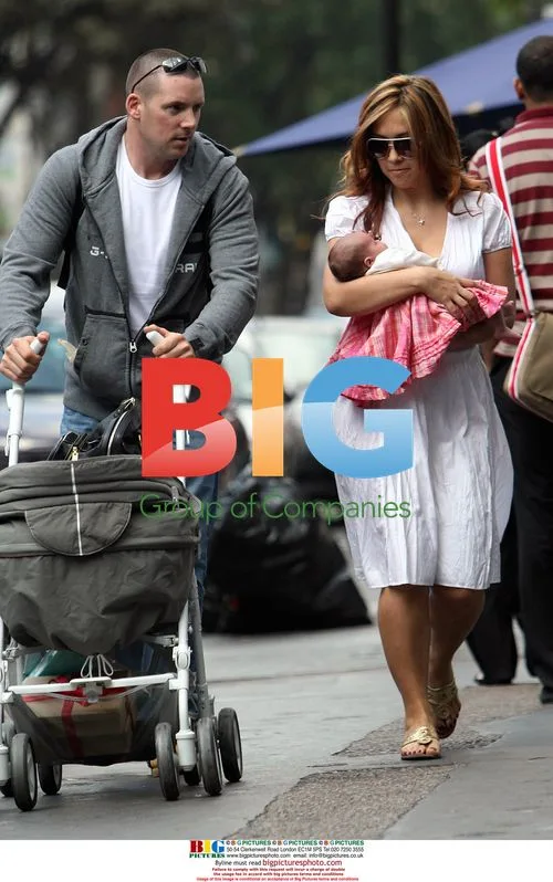Myleene Klass pushes baby Ava in London