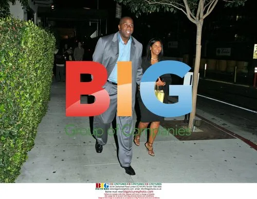 Magic Johnson and Cookie Kelly leave Mastro's Steakhouse