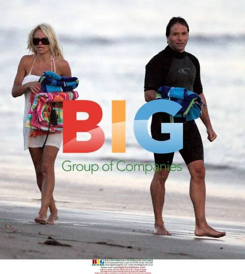 Pamela Anderson at the Beach with Son & Rick Solomon