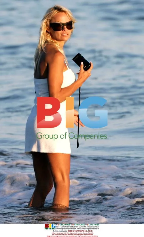 Pamela Anderson and Son on Beach