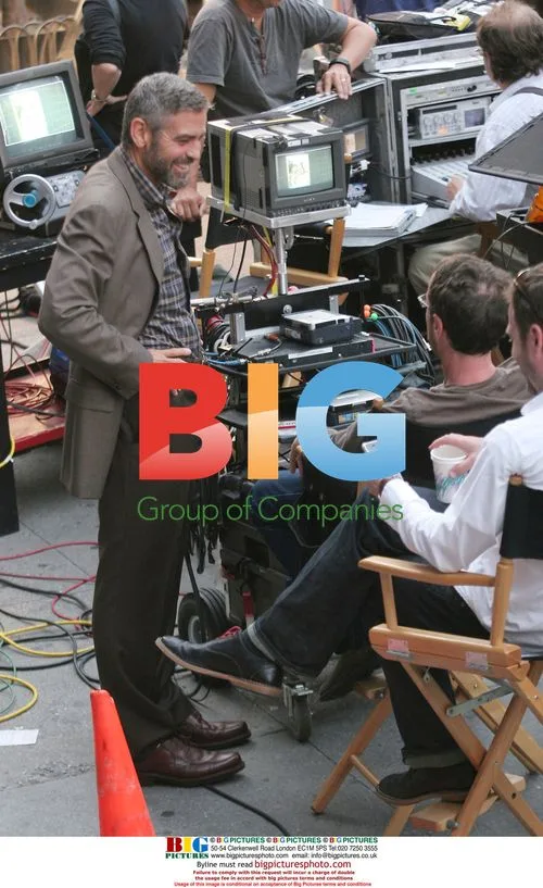 George Clooney and Frances McDormand filming 'Burn After Reading'