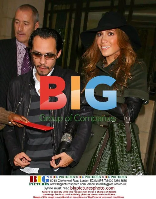 Jennifer Lopez Leaves London Hotel with Husband