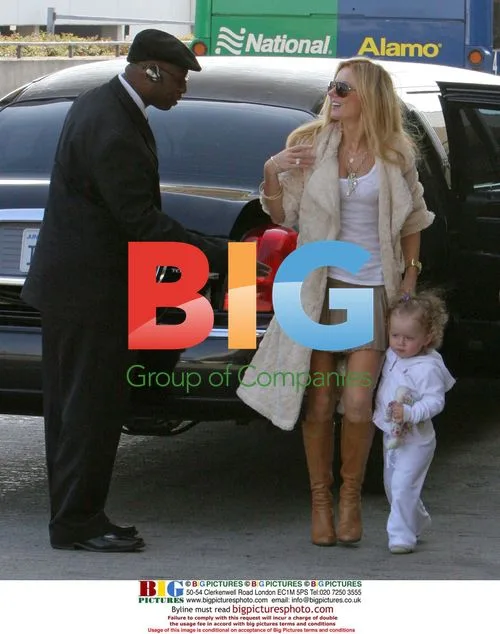 Ginger Spice Geri Halliwell and Daughter Bluebell at LAX