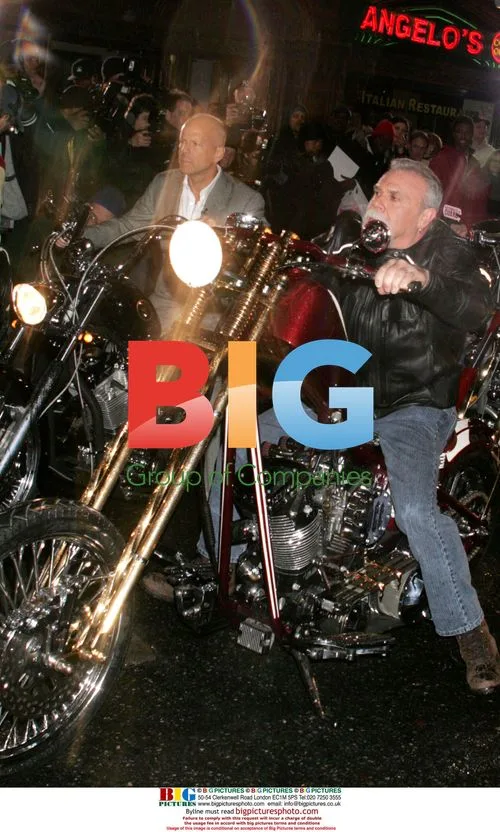 Bruce Willis and Paul Teutul Sr. on motorbikes