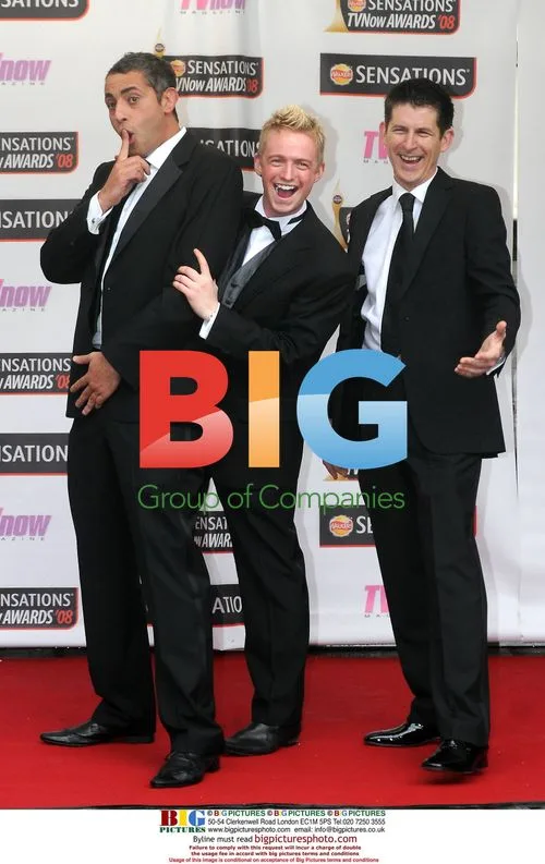 Baz Ashmawy, Mark O'Neil and Michael Hayes at Walkers Sensations TV Now Awards
