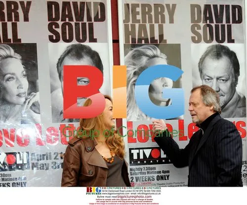 Jerry Hall and David Soul at "Love Letters" Announcement
