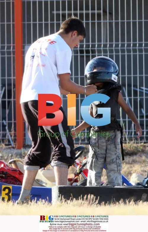 Brad Pitt and Son Maddox Go-Karting