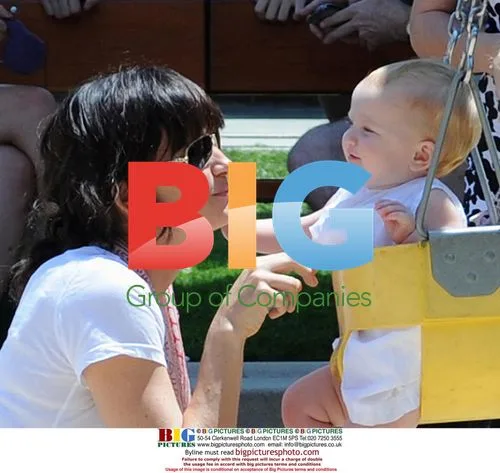 Rosetta Getty \ daughter play in Malibu park