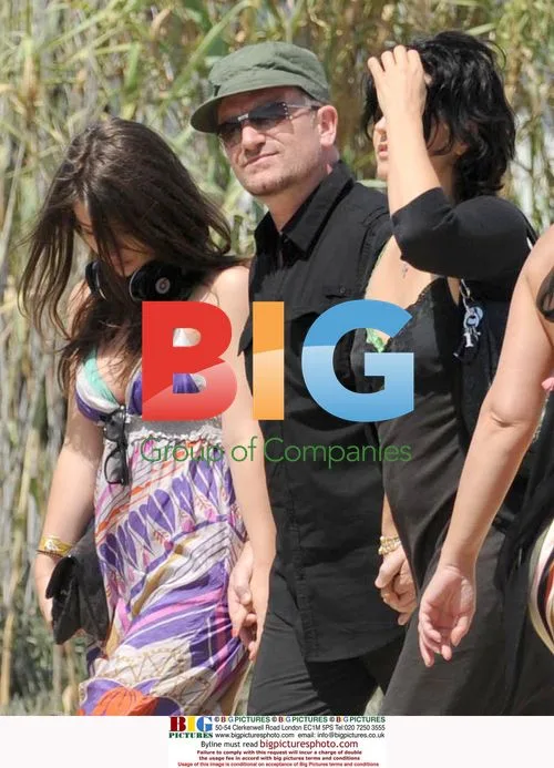 Bono and Family on Beach in France