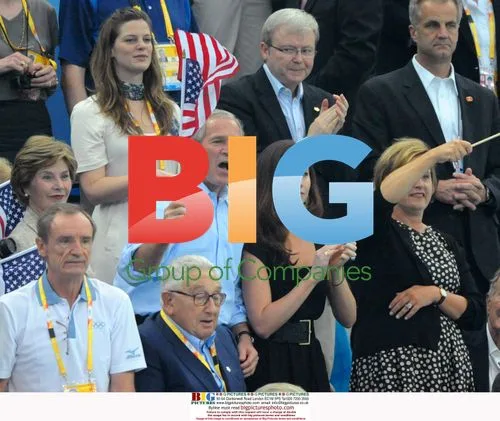 Bush Waves Flag as Phelps Sets Record