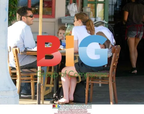 Fred Savage and family at Lulu's cafe